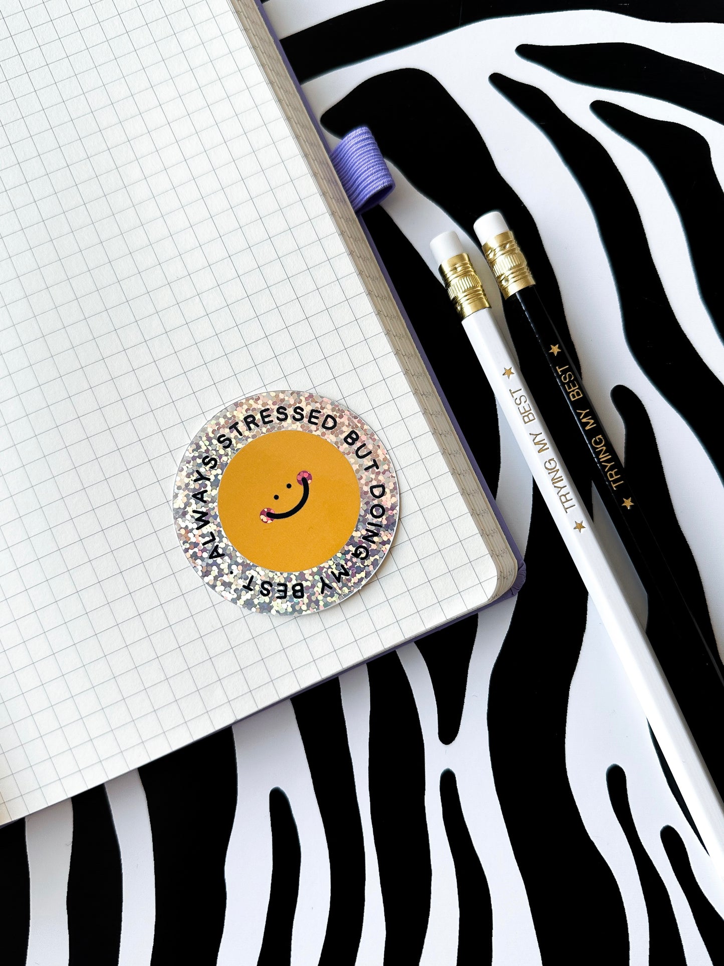 Glitter Always Stressed Sticker