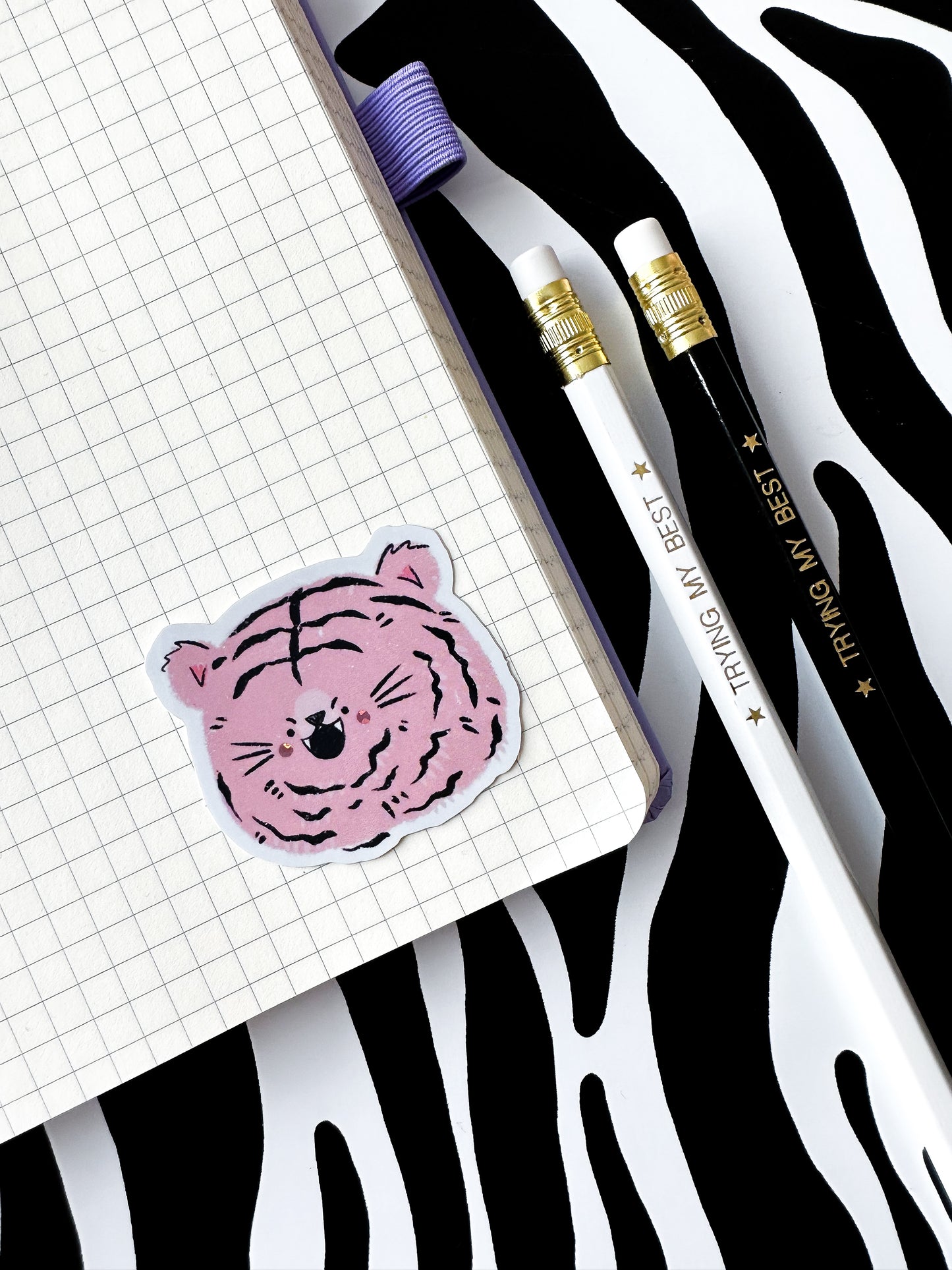 Pink Tiger Cheeks Sticker