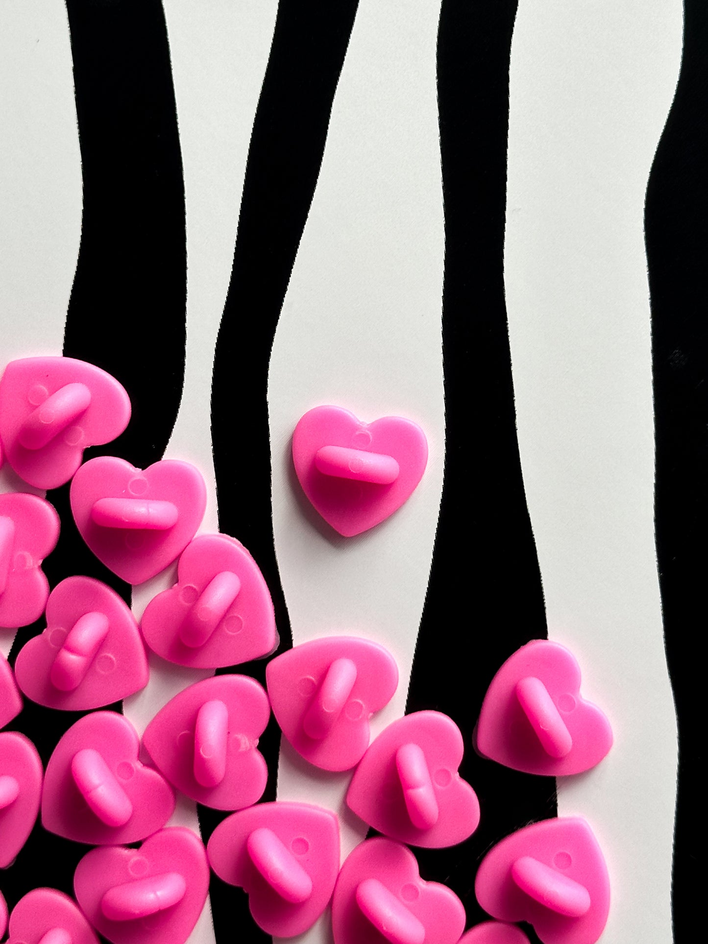 Pink Heart Rubber Pin Backing