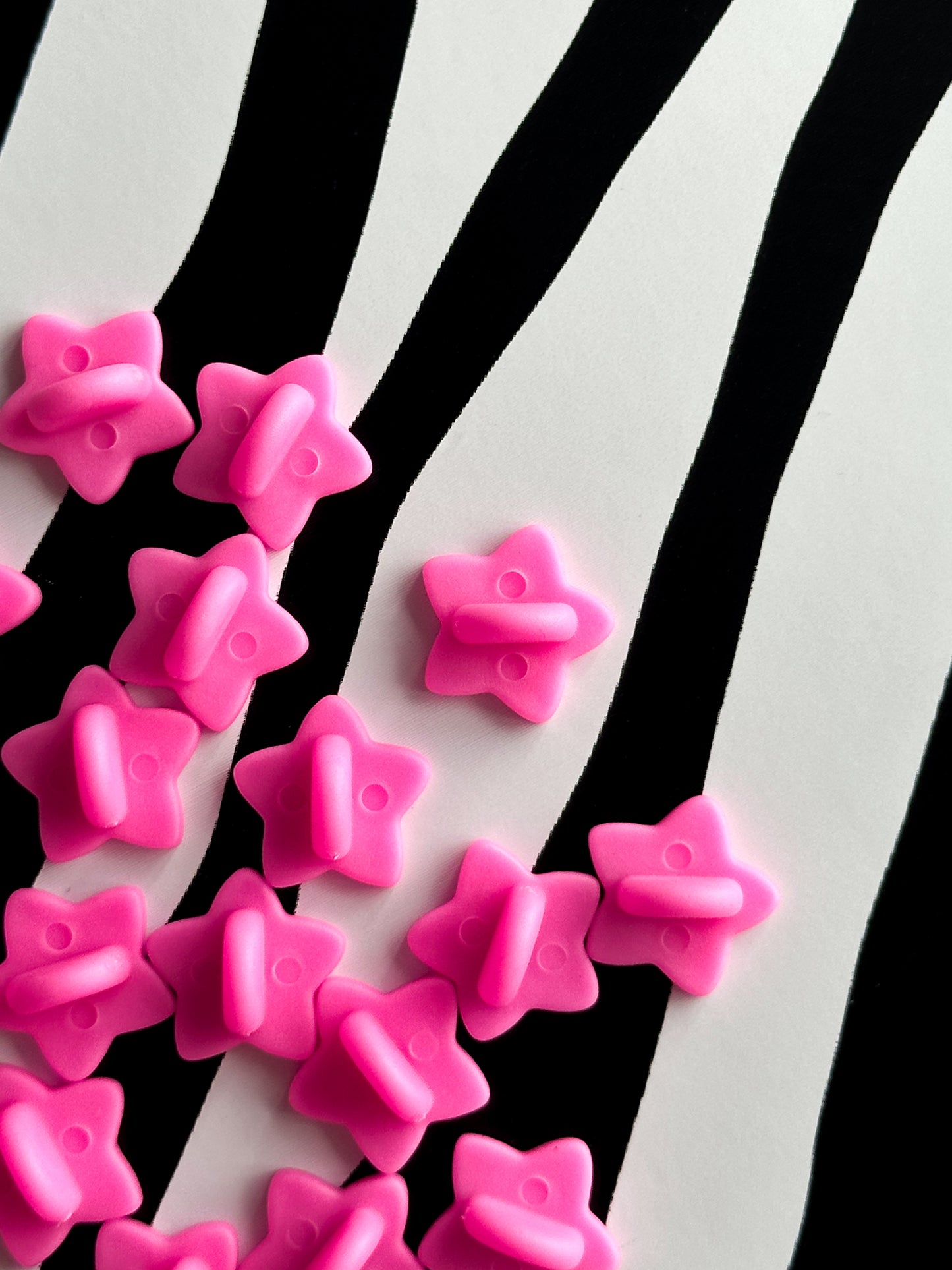 Pink Star Rubber Pin Backing