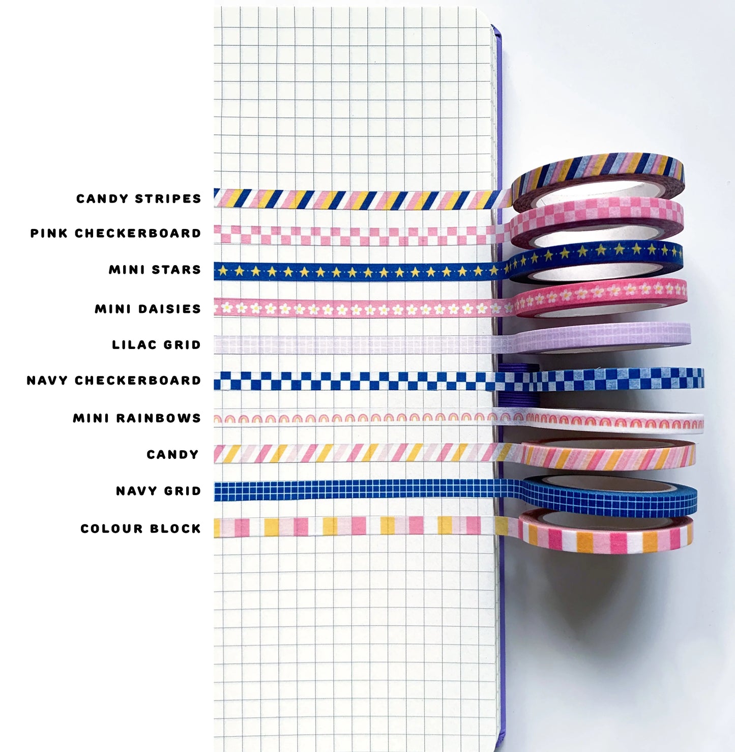 Mix & Match Washi Samples 5mm & 15mm