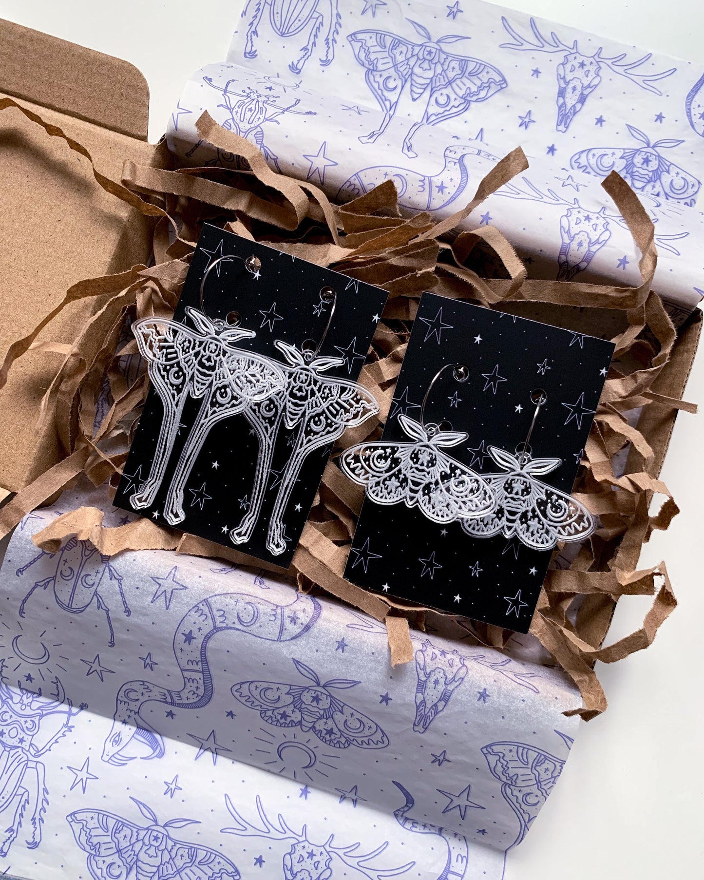 Celestial Moth Earrings