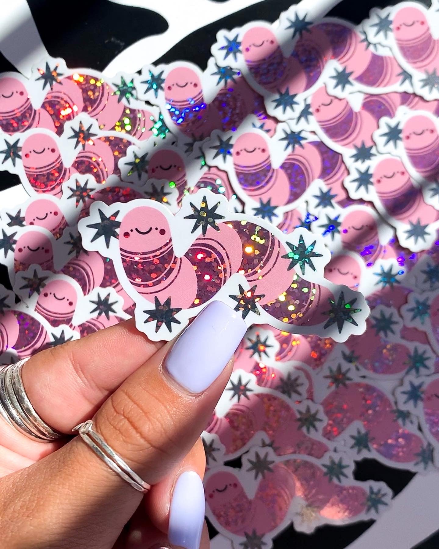 Glitter Wormie Sticker