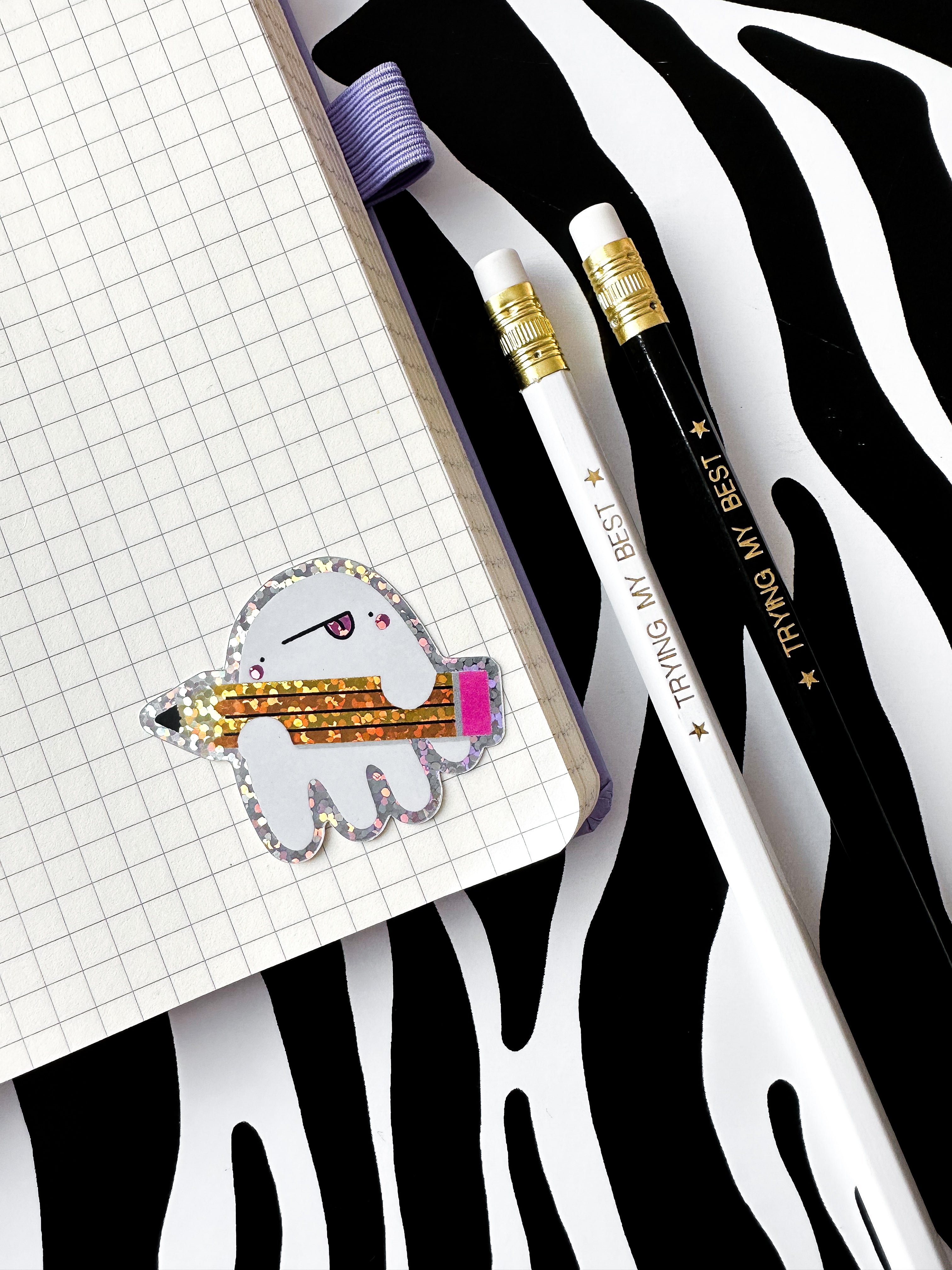 Pencil Gus Ghost Sticker