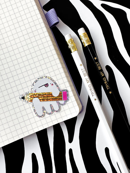 Pencil Gus Ghost Sticker