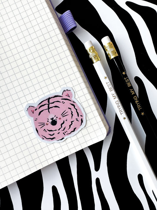 Pink Tiger Cheeks Sticker
