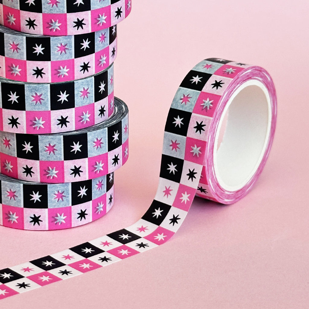 Mini Star Checkerboard Washi Tape