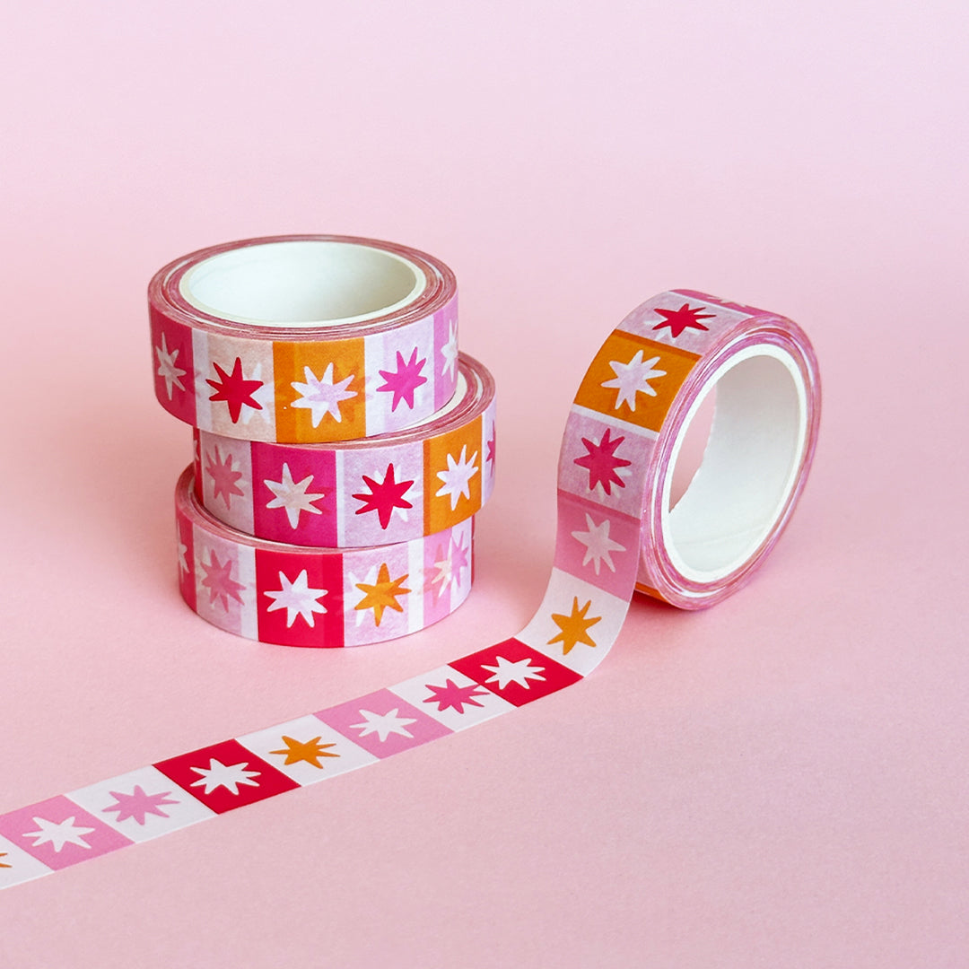 Sorbet Star Checkerboard Washi Tape