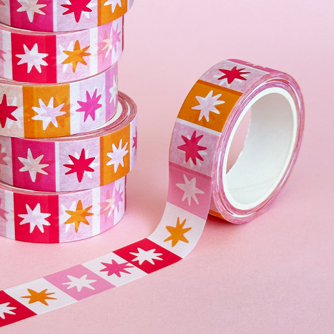 Sorbet Star Checkerboard Washi Tape