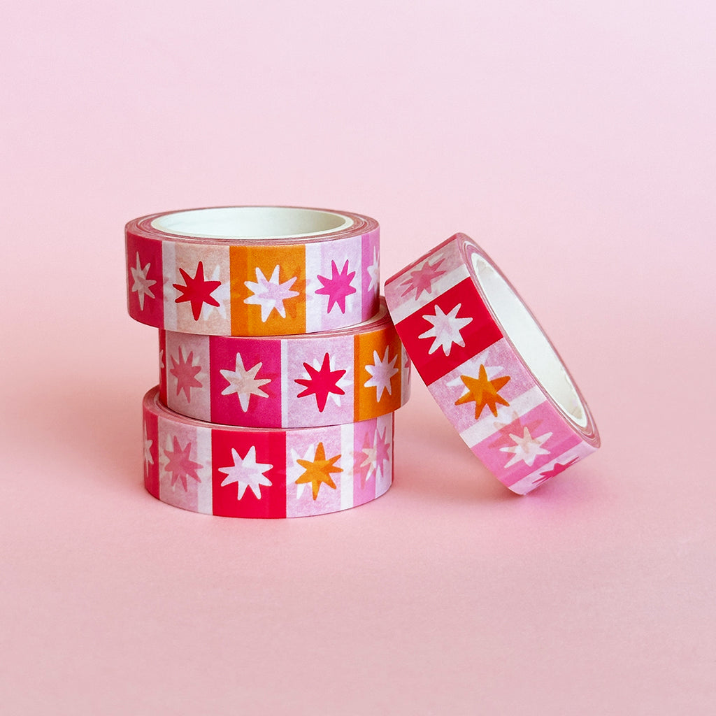 Sorbet Star Checkerboard Washi Tape