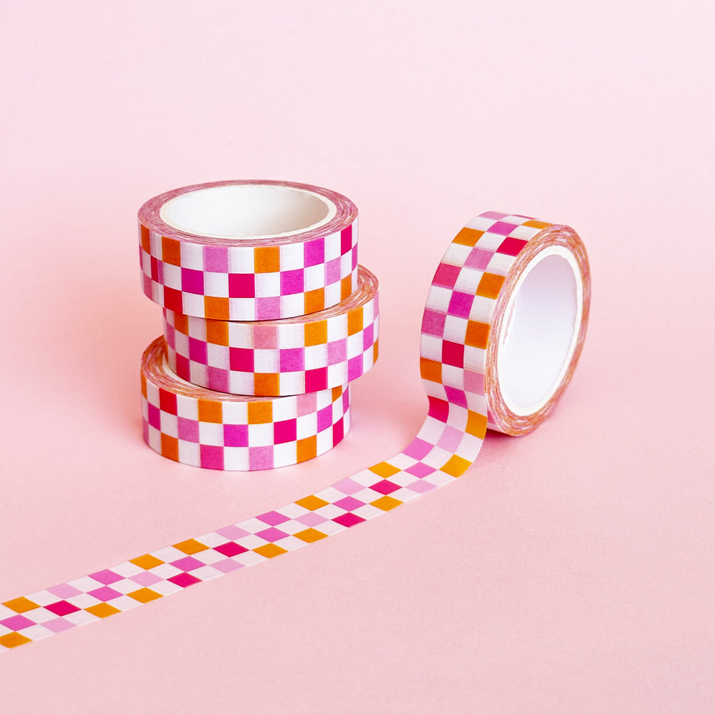 Pink Checkerboard Washi Tape