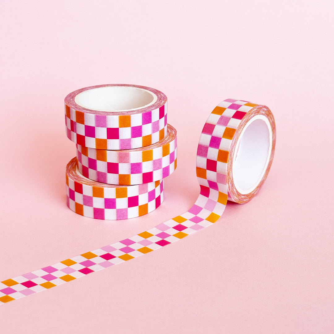 Pink Checkerboard Washi Tape