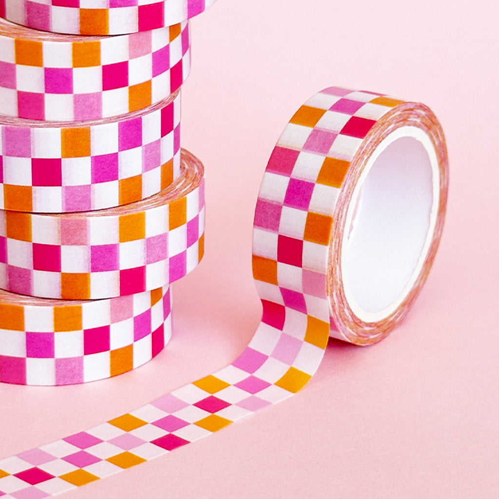 Pink Checkerboard Washi Tape