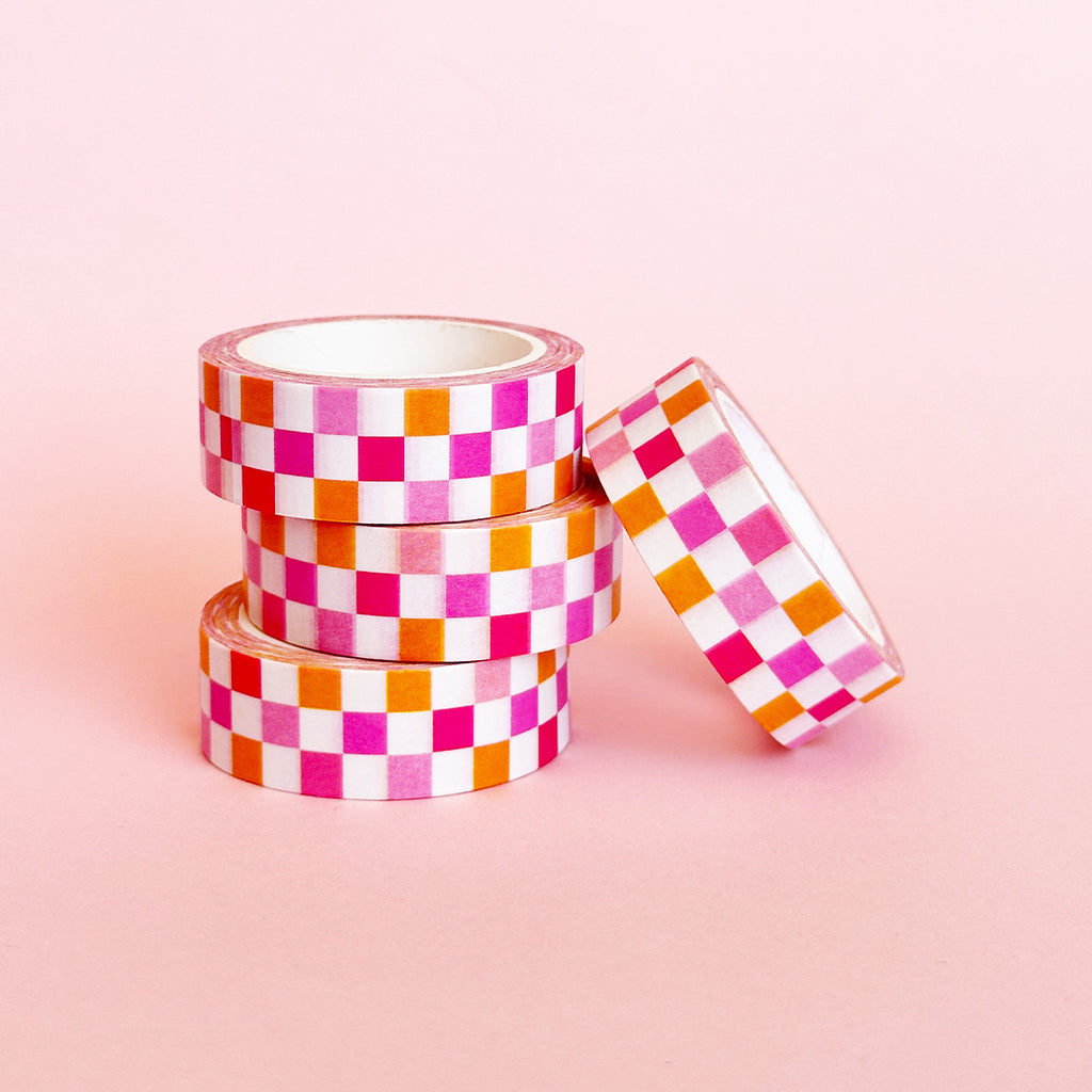 Pink Checkerboard Washi Tape