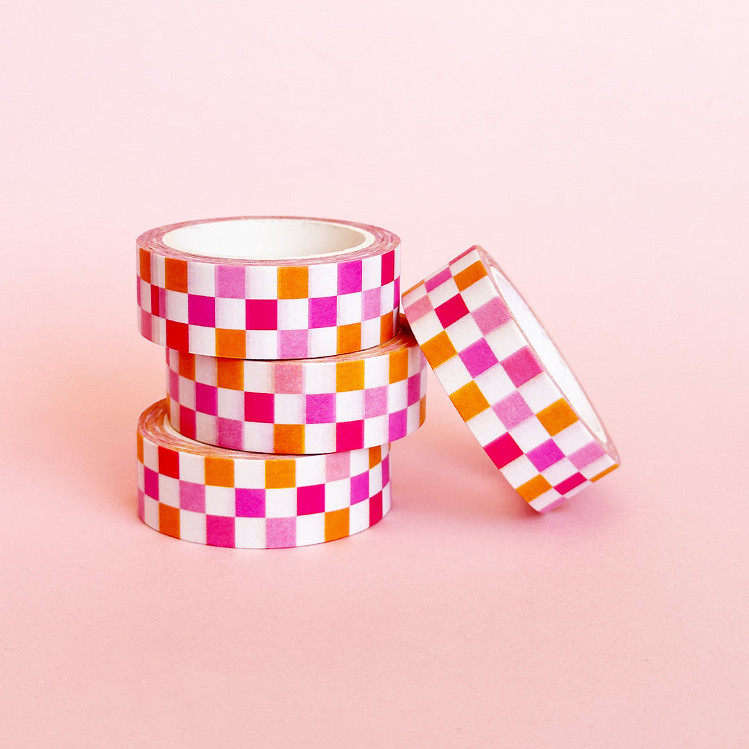 Pink Checkerboard Washi Tape