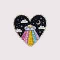 Glitter Rainbow UFO Sticker
