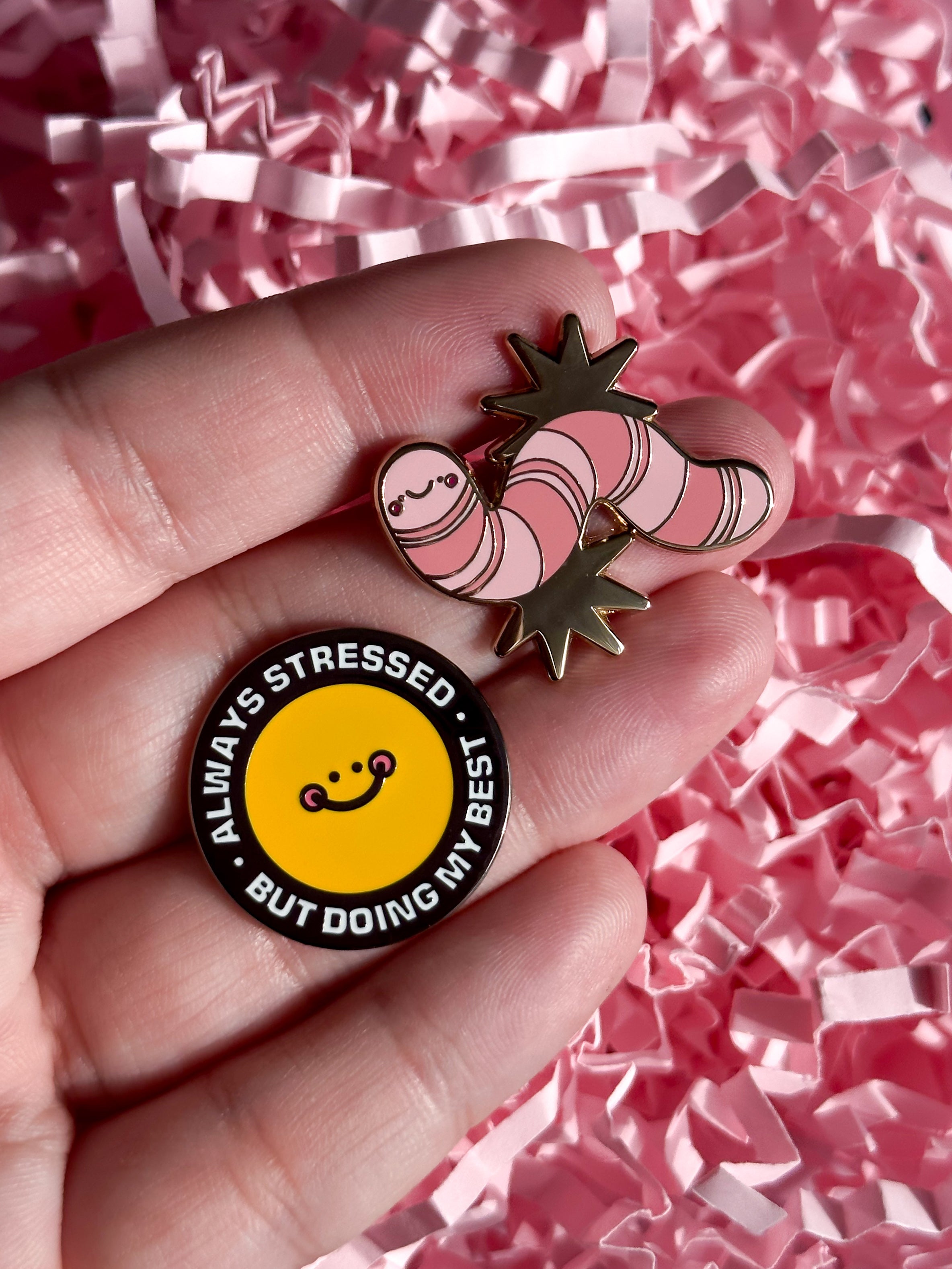 Stressed Enamel Pin