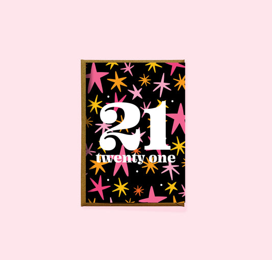 Neon Star Number Cards