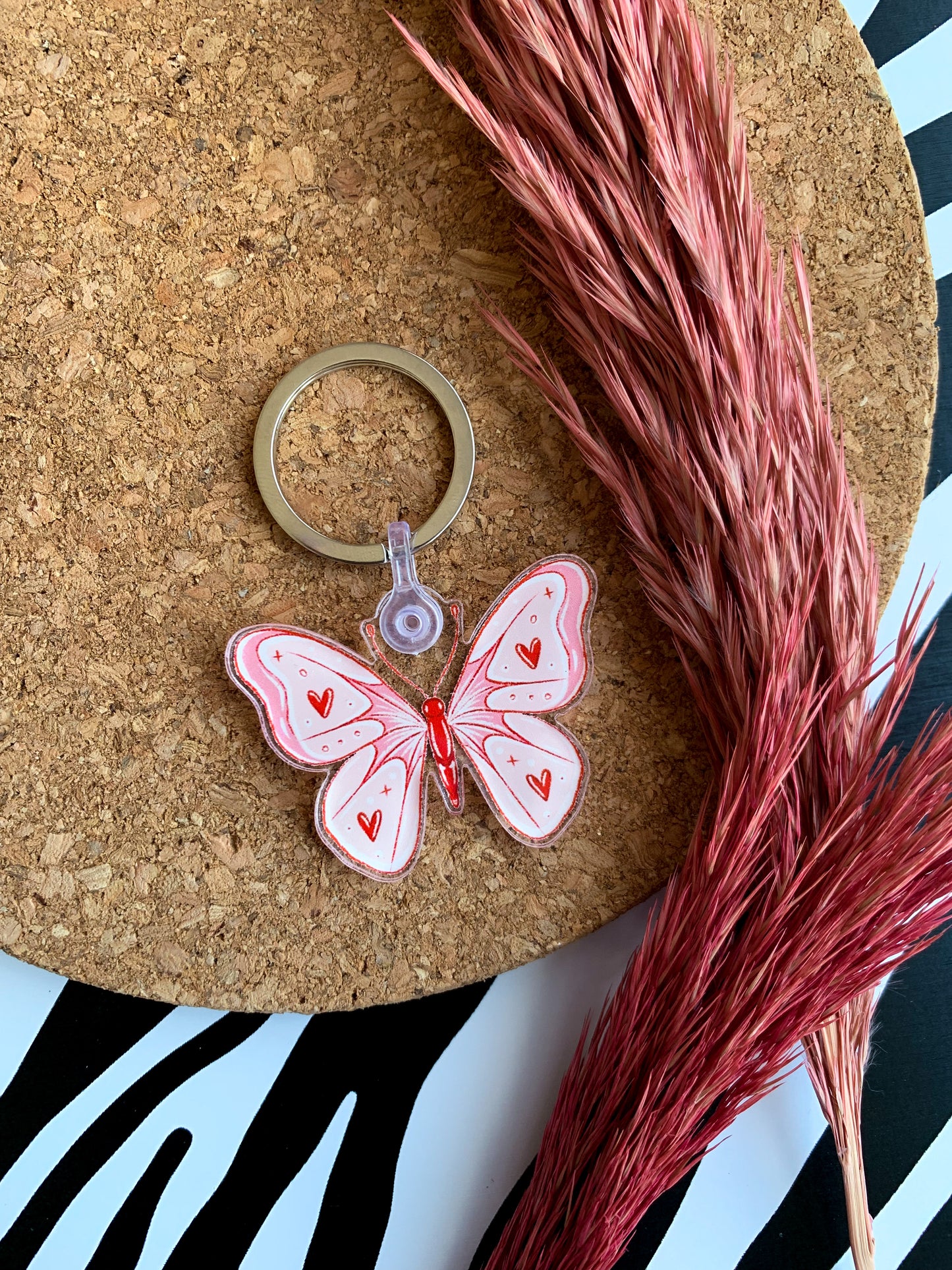 Love Butterfly Acrylic Keyring